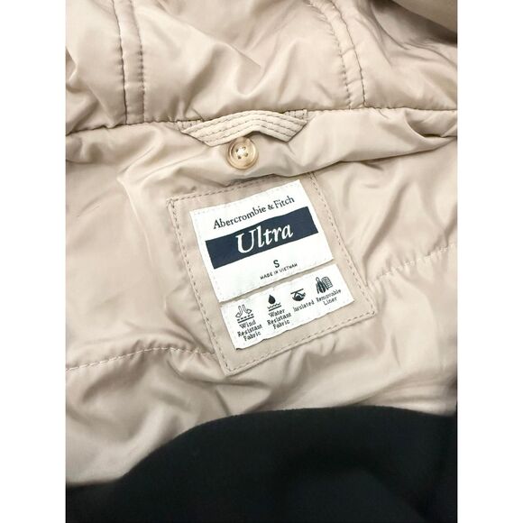 Abercrombie & Fitch Faux Fur Tan Hooded 3 In 1 Multi Wear Ultra Parka Jacket Sma - Picture 7 of 8
